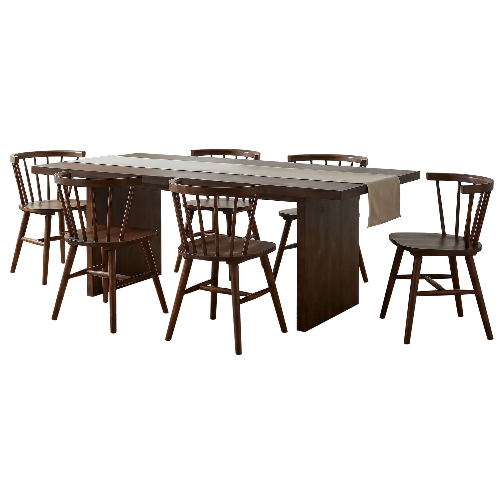 Decker 7-piece 82-inch Rectangular Dining Set Walnut