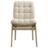 Redbridge Upholstered Side Chair Cream and Natural Oak (Set of 2)