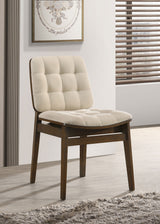 Redbridge Upholstered Side Chair Cream and Walnut (Set of 2)