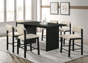 Tampa Furniture Outlet - Coaster - Decker 7-piece 70-inch Rectangular Counter Height Dining Set Cream and Black - 193958BLK-S7B