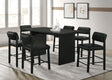 Tampa Furniture Outlet - Coaster - Decker 7-piece 70-inch Rectangular Counter Height Dining Set Black - 193958BLK-S7C