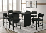 Tampa Furniture Outlet - Coaster - Decker 7-piece 70-inch Rectangular Counter Height Dining Set Black - 193958BLK-S7C