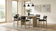 Tampa Furniture Outlet - Coaster - Decker 7-piece 70-inch Rectangular Counter Height Dining Set Black and Natural Oak - 193958NAT-S7C
