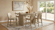 Tampa Furniture Outlet - Coaster - Decker 7-piece 70-inch Rectangular Counter Height Dining Set Cream and Natural Oak - 193958NAT-S7D