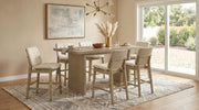 Tampa Furniture Outlet - Coaster - Decker 7-piece 70-inch Rectangular Counter Height Dining Set Cream and Natural Oak - 193958NAT-S7D