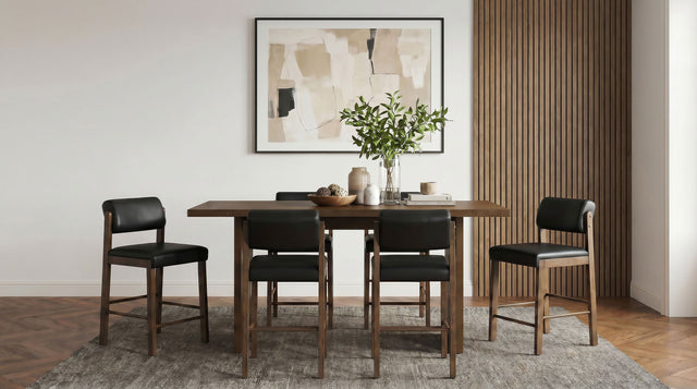 Tampa Furniture Outlet - Coaster - Decker 7-piece 70-inch Counter Height Dining Set Black and Walnut - 193958WAL-S7C