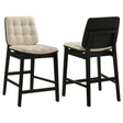 Tampa Furniture Outlet - Coaster - Redbridge Upholstered Counter Chair Cream and Black (Set of 2) - 193959BLK