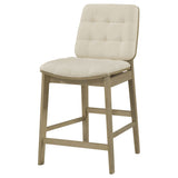Redbridge Upholstered Counter Chair Cream and Natural Oak (Set of 2)