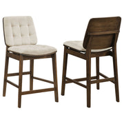 Tampa Furniture Outlet - Coaster - Redbridge Upholstered Counter Chair Cream and Walnut (Set of 2) - 193959WAL