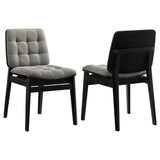 Tampa Furniture Outlet - Coaster - Redbridge Upholstered Side Chair Grey and Black (Set of 2) - 193962BLK