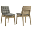 Tampa Furniture Outlet - Coaster - Redbridge Upholstered Side Chair Grey and Natural Oak (Set of 2) - 193962NAT
