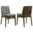 Tampa Furniture Outlet - Coaster - Redbridge Upholstered Side Chair Grey and Walnut (Set of 2) - 193962WAL