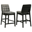 Tampa Furniture Outlet - Coaster - Redbridge Upholstered Counter Chair Grey and Black (Set of 2) - 193969BLK