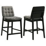 Tampa Furniture Outlet - Coaster - Redbridge Upholstered Counter Chair Grey and Black (Set of 2) - 193969BLK
