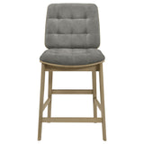 Redbridge Upholstered Counter Chair Grey and Natural Oak (Set of 2)