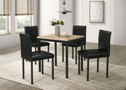 Tampa Furniture Outlet - Coaster - Garza 5-piece Space Saving Rectangular Dining Table Greige Oak - 193980-S5