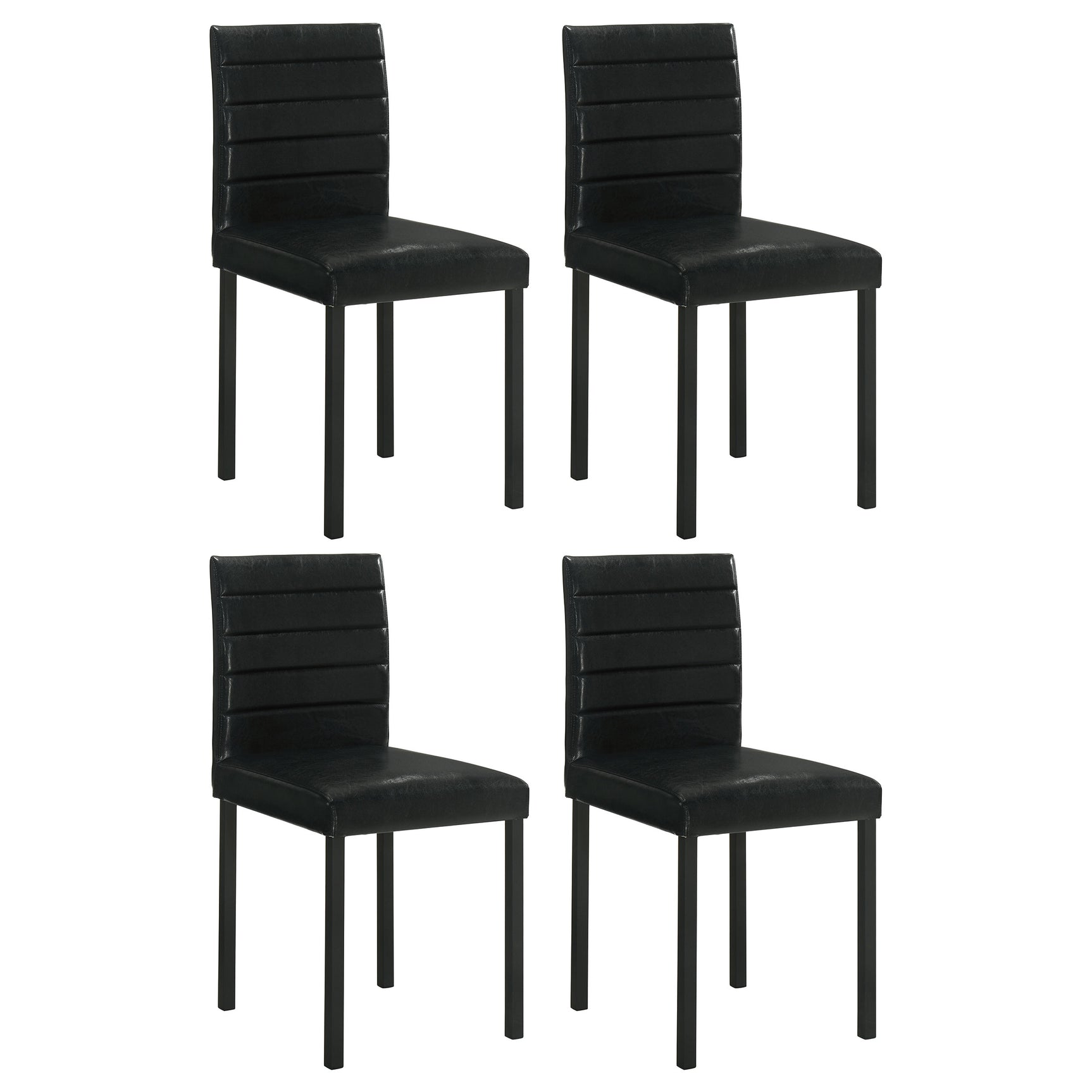 Tampa Furniture Outlet - Coaster - Garza Upholstered Dining Side Chair Black (Set of 4) - 193982