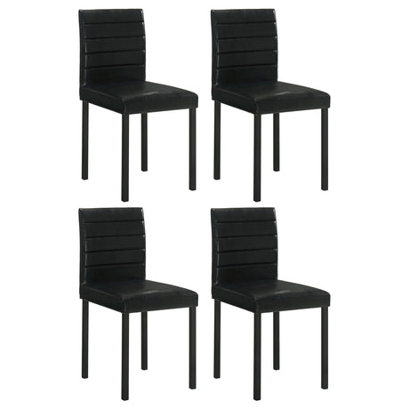 Tampa Furniture Outlet - Coaster - Garza Upholstered Dining Side Chair Black (Set of 4) - 193982