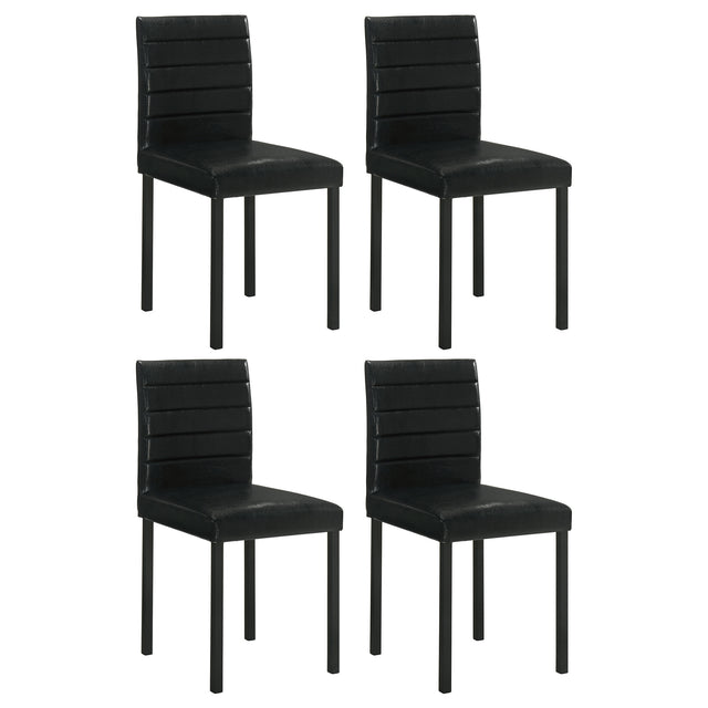Tampa Furniture Outlet - Coaster - Garza Upholstered Dining Side Chair Black (Set of 4) - 193982