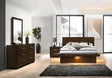 Tampa Furniture Outlet - Coaster - Jessica 4-piece Eastern King LED Bedroom Set Cappuccino - 200711KE-S4
