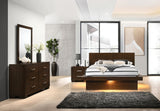 Tampa Furniture Outlet - Coaster - Jessica 4-piece Eastern King LED Bedroom Set Cappuccino - 200711KE-S4