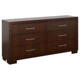 Jessica 4-piece Eastern King LED Bedroom Set Cappuccino - Tampa Furniture Outlet