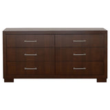 Jessica 4-piece Eastern King LED Bedroom Set Cappuccino - Tampa Furniture Outlet
