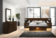 Tampa Furniture Outlet - Coaster - Jessica 5-piece Eastern King LED Bedroom Set Cappuccino - 200711KE-S5P