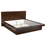 Jessica 5-piece Eastern King LED Bedroom Set Cappuccino - Tampa Furniture Outlet