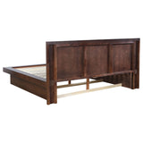 Jessica 5-piece Eastern King LED Bedroom Set Cappuccino - Tampa Furniture Outlet
