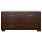 Jessica 5-piece Eastern King LED Bedroom Set Cappuccino - Tampa Furniture Outlet