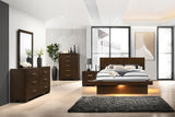 Tampa Furniture Outlet - Coaster - Jessica 5-piece Eastern King LED Bedroom Set Cappuccino - 200711KE-S5