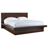Jessica Wood Eastern King LED Panel Bed Cappuccino - Tampa Furniture Outlet