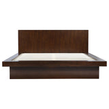 Jessica Wood Eastern King LED Panel Bed Cappuccino - Tampa Furniture Outlet