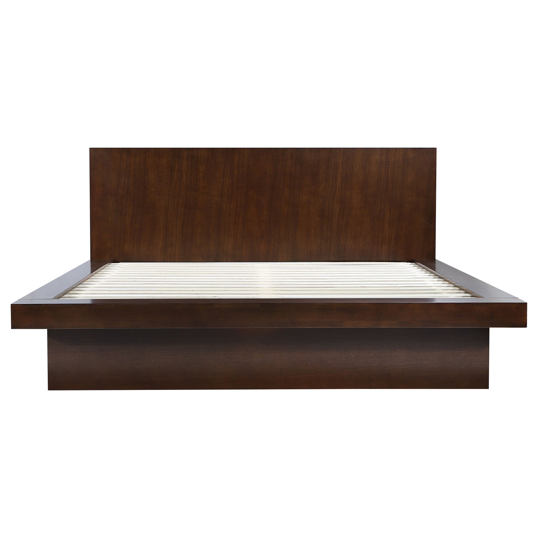Jessica Wood Eastern King LED Panel Bed Cappuccino - Tampa Furniture Outlet