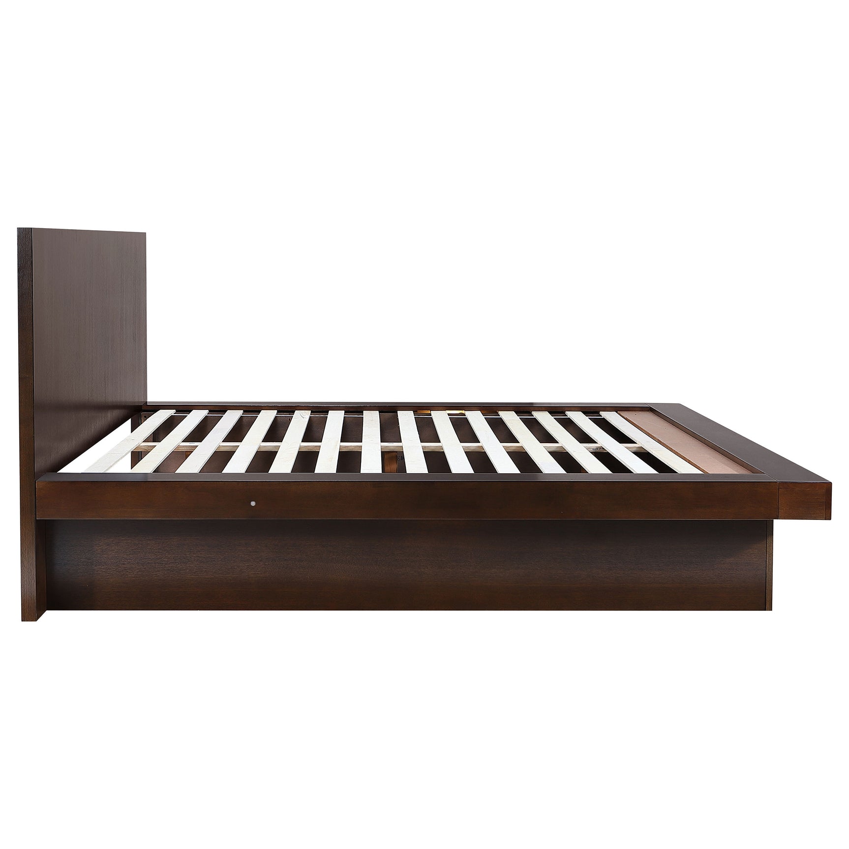 Jessica Wood Eastern King LED Panel Bed Cappuccino - Tampa Furniture Outlet
