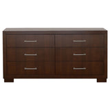 Jessica 5-piece Queen LED Bedroom Set Cappuccino - Tampa Furniture Outlet