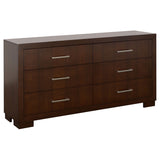 Jessica 6-piece Queen LED Bedroom Set Cappuccino - Tampa Furniture Outlet
