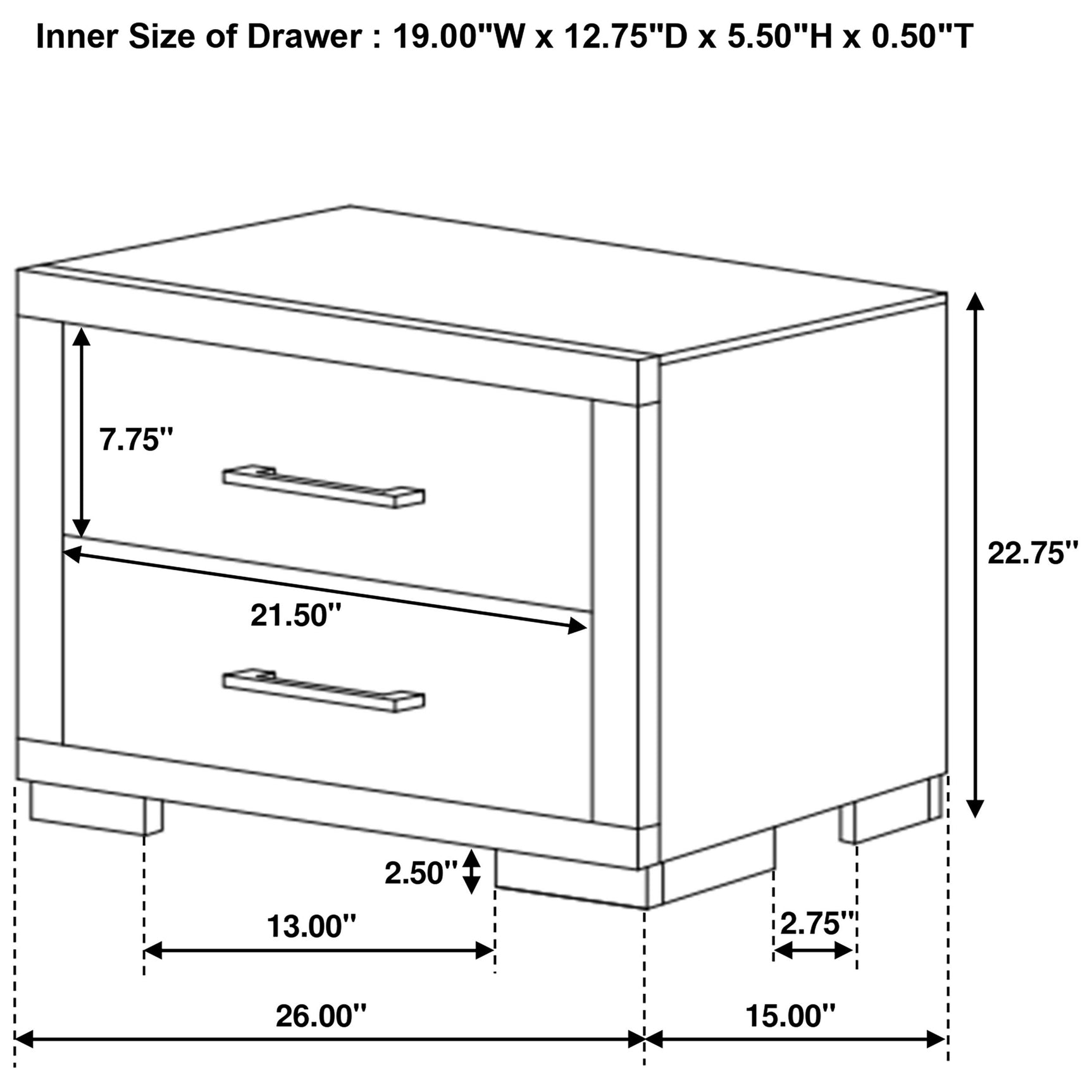 Jessica 2-drawer Nightstand Cappuccino - Tampa Furniture Outlet