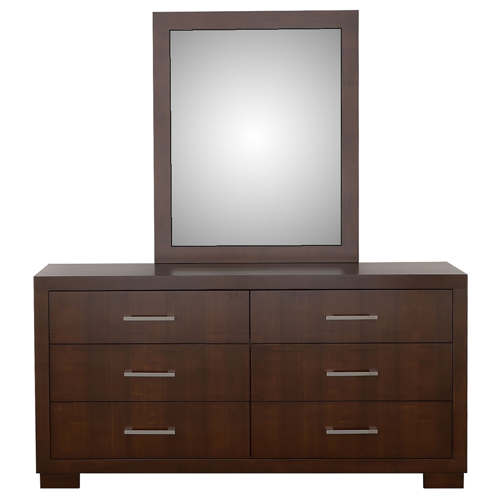 Jessica 6-drawer Dresser with Mirror Cappuccino - Tampa Furniture Outlet