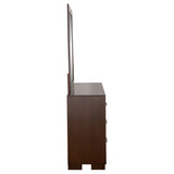 Jessica 6-drawer Dresser with Mirror Cappuccino - Tampa Furniture Outlet
