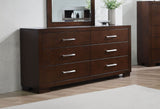 Jessica 6-drawer Dresser Cappuccino - Tampa Furniture Outlet