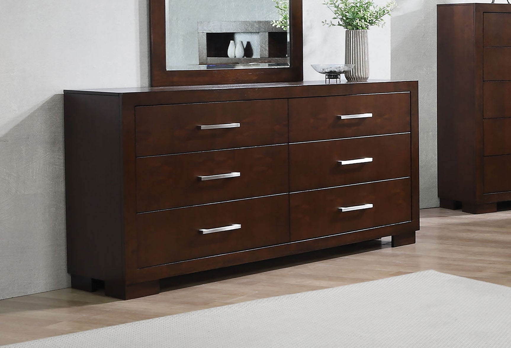 Jessica 6-drawer Dresser Cappuccino - Tampa Furniture Outlet