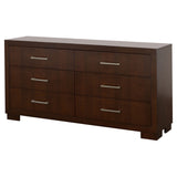 Jessica 6-drawer Dresser Cappuccino - Tampa Furniture Outlet