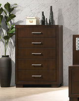 Jessica 5-drawer Bedroom Chest Cappuccino - Tampa Furniture Outlet