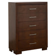Tampa Furniture Outlet - Coaster - Jessica 5-drawer Bedroom Chest Cappuccino - 200715
