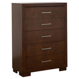 Tampa Furniture Outlet - Coaster - Jessica 5-drawer Bedroom Chest Cappuccino - 200715