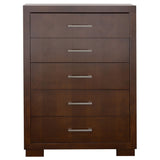 Jessica 5-drawer Bedroom Chest Cappuccino - Tampa Furniture Outlet