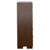 Jessica 5-drawer Bedroom Chest Cappuccino - Tampa Furniture Outlet