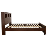 Jessica California King LED Storage Bookcase Bed Cappuccino - Tampa Furniture Outlet